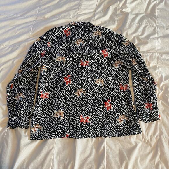 Levi Strauss Vintage Button Up Large Black White Floral Made in USA Cottagecore - Picture 13 of 13